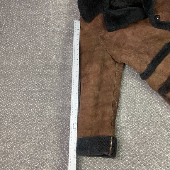 Vintage Sheepskin Jacket Coat Men's 46 Brown Shearling Marlboro Man XL - Picture 9 of 14